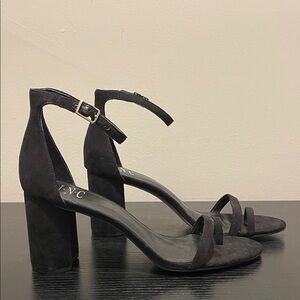 INC International Concepts Black Block Heel Sandals